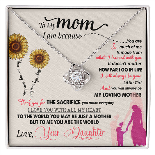 To My Mom, Thank You For Everything - Love Knot Necklace