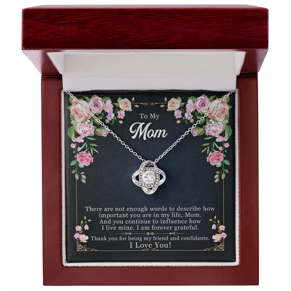 To My Mom, Thank yOU For Being My Friend - Love Knot Necklace